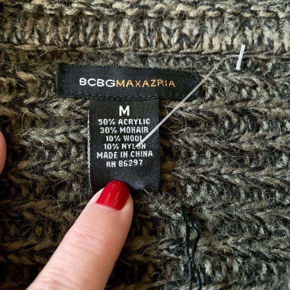 BCBG NWT Double Breasted Sweater Medium Meadow/Black Beautiful! - Picture 4 of 8
